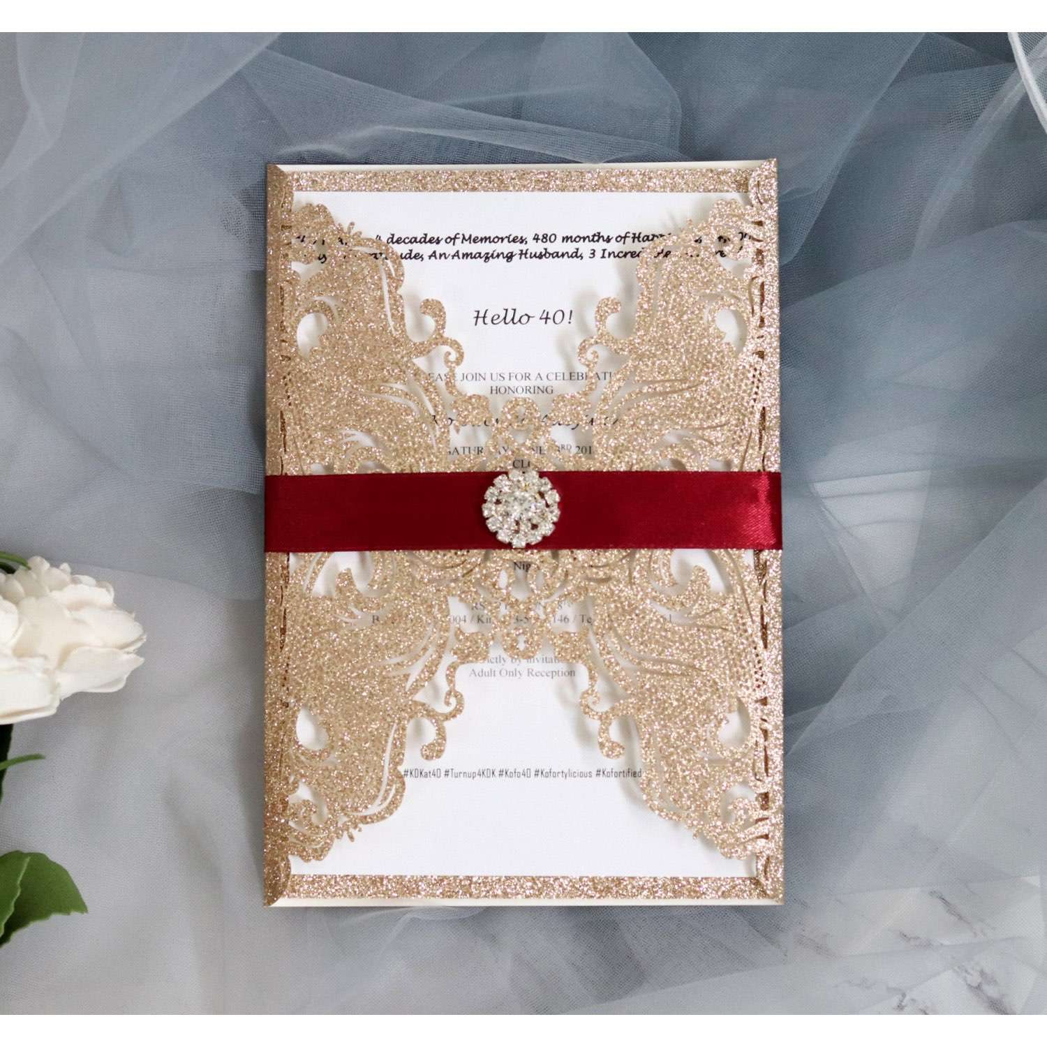 Wedding Invitation Card Business Invitaton Glitter Paper 